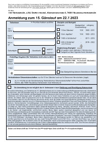 Formular schriftliche Einzelanmeldung 17. Gänslauf